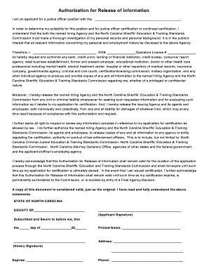 Authorization for Release of Information