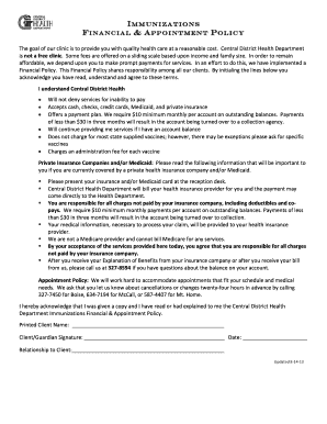 Central District Health Immunization Policy Agreement