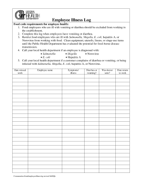 Employee Illness Log