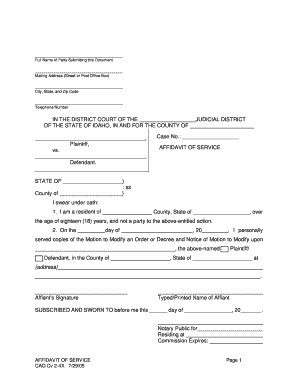 Affidavit of Service