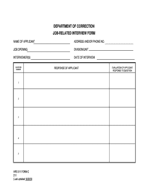 Job-Related Interview Form