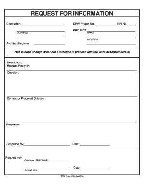 Request for Information Form