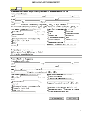 Recreational Boat Accident Report