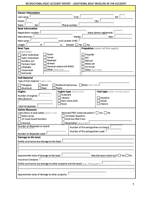 Recreational Boat Accident Report
