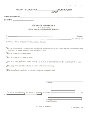 Ohio Guardian Oath Form