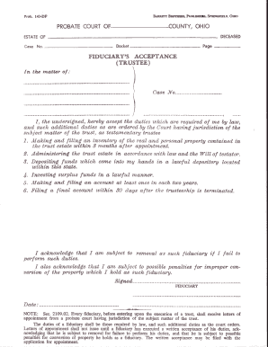 Fiduciary Acceptance Form
