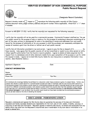 Arizona Public Record Request Form