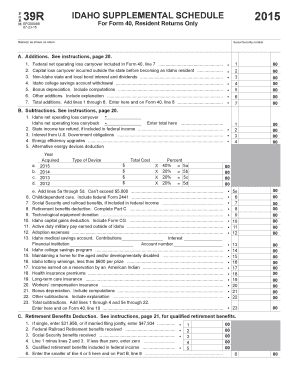 Idaho Supplemental Schedule 2015