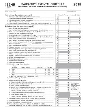 Idaho Supplemental Schedule 2015
