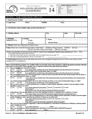 Kansas All-Level Building Leadership License Application