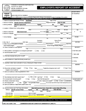 Kansas Employer's Report of Accident