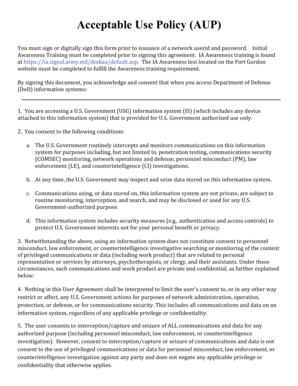 Acceptable Use Policy Agreement