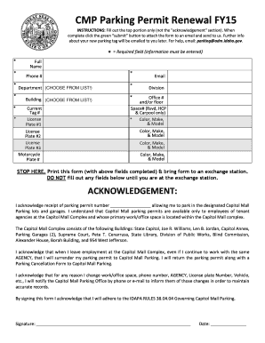 Idaho Capitol Mall Parking Permit Renewal