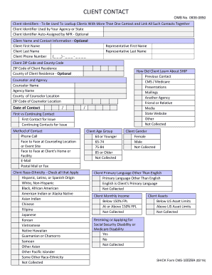 SHICK Form CMS-10028A