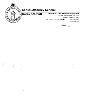 Kansas Crime Victims Compensation Application