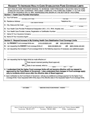 Request to Increase Health Care Stabilization Fund Coverage Limits