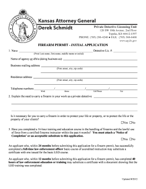 Kansas Firearm Permit Initial Application