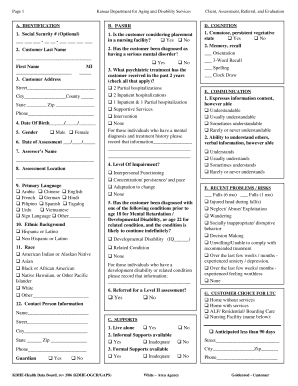 Kansas PASRR Client Assessment Form