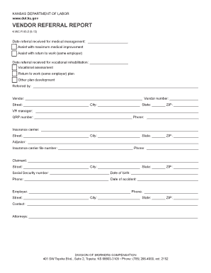 Kansas Vendor Referral Report