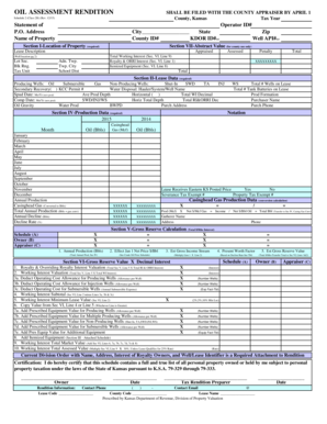 Kansas Oil Assessment Rendition Form