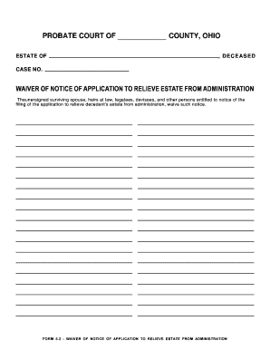 Ohio Probate Court Waiver of Notice