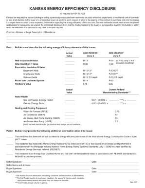 Kansas Energy Efficiency Disclosure Form