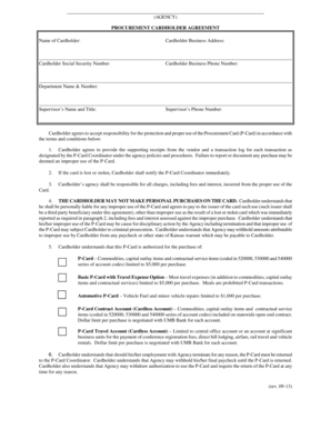 Procurement Cardholder Agreement