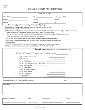 Building Access Authorization Form