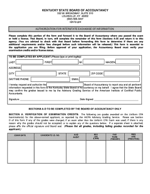 Authorization for Interstate Exchange of Information