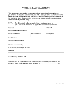 Victim Impact Statement Form