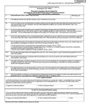EPA Preaward Compliance Review Report