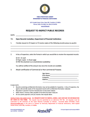 Kentucky Public Records Request Form