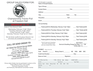 Championship Tractor Pull Group Sales Form