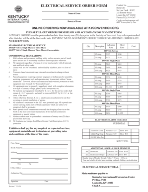 Electrical Service Order Form