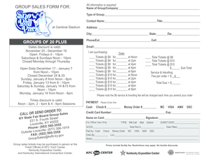 Group Sales Form for Cardinal Stadium