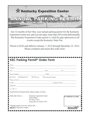 Kentucky Exposition Center Annual Parking Permit