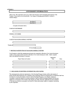 Low-Income Housing Tax Credit Application