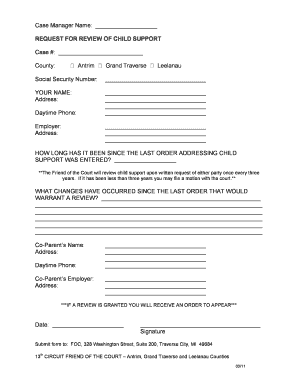 Request for Review of Child Support