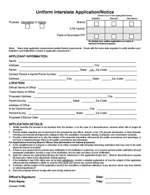 Uniform Interstate Application/Notice
