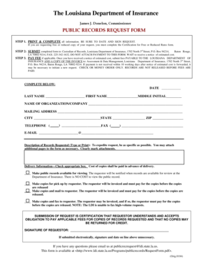 Louisiana Public Records Request Form