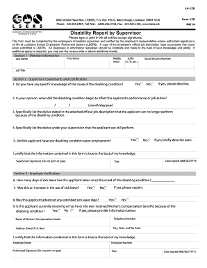 Disability Report by Supervisor