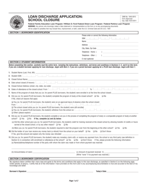 Loan Discharge Application for School Closure