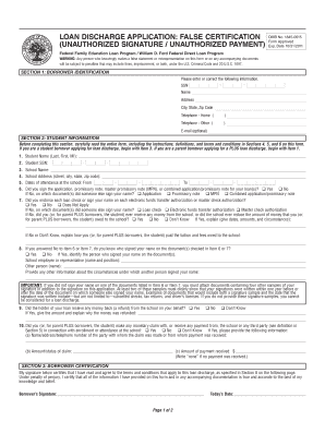 Loan Discharge Application for False Certification