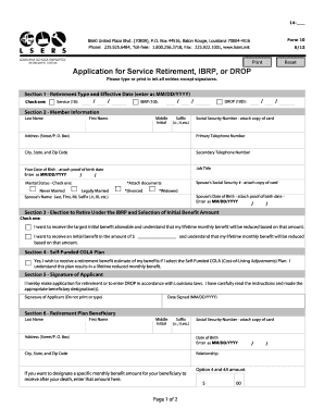 Louisiana Service Retirement Application Form 10