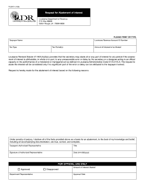 Louisiana Request for Abatement of Interest
