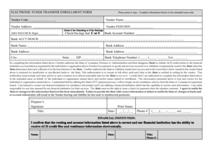 Electronic Funds Transfer Enrollment Form