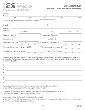 Maine Disability Retirement Benefits Application