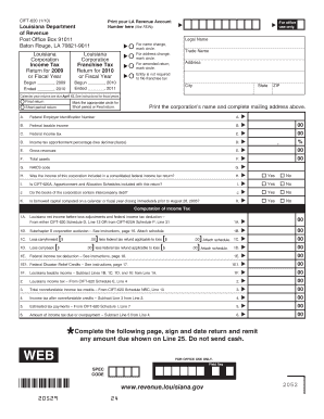 Louisiana Corporation Income and Franchise Tax Return