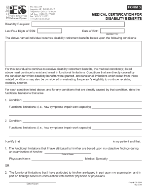 Medical Certification for Disability Benefits