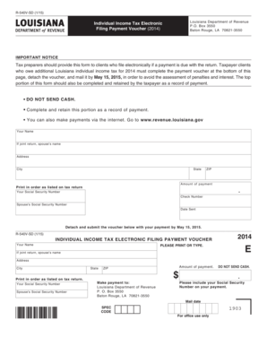 Louisiana Individual Income Tax Payment Voucher